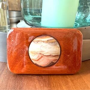 Artisan Wooden Belt Buckle with Stone Accent